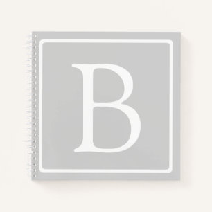 Einfaches hellgraues Monogramm Notizblock