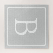 Einfaches hellgraues Monogramm Puzzle (Horizontal)