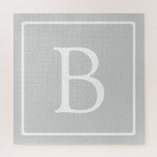 Einfaches hellgraues Monogramm Puzzle