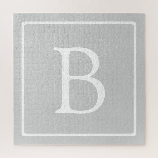 Einfaches hellgraues Monogramm Puzzle (Vertikal)