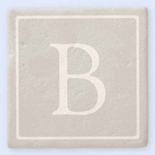 Einfaches hellgraues Monogramm Steinuntersetzer