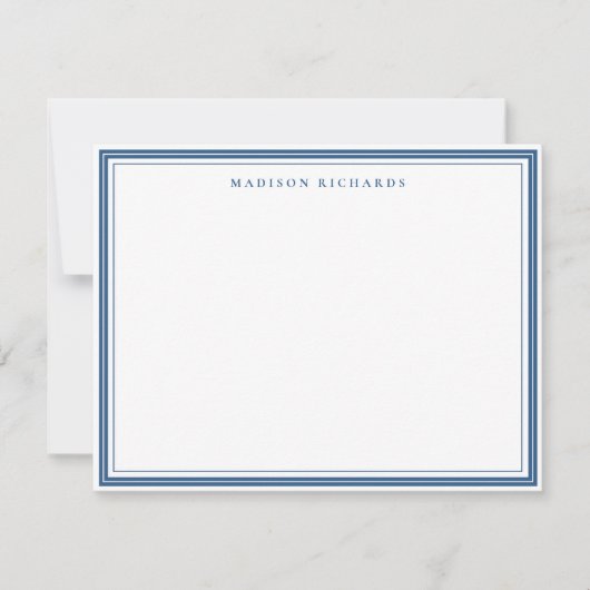 Einfaches Hellnavyblau 3-Rahmen Personalized Mitteilungskarte (Vorderseite)