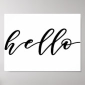 Einfaches Hello Design in schönem Typografie-Skrip Poster (Vorne)