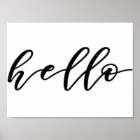 Einfaches Hello Design in schönem Typografie-Skrip