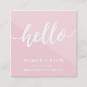 EINFACHES HELLO SCRIPT handgezeichnetes geometrisc Quadratische Visitenkarte