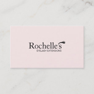 Einfaches hellrosa Eyelash Salon Visitenkarte
