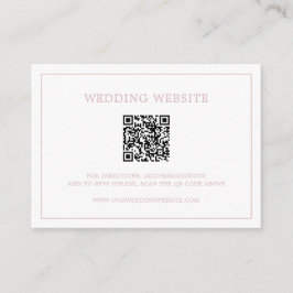 Einfaches hellrosa Monogram QR Code Elegante Hochz Begleitkarte