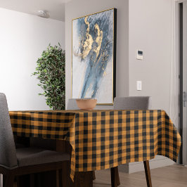 Einfaches Herbst Orange Buffalo Karo Tischdecke