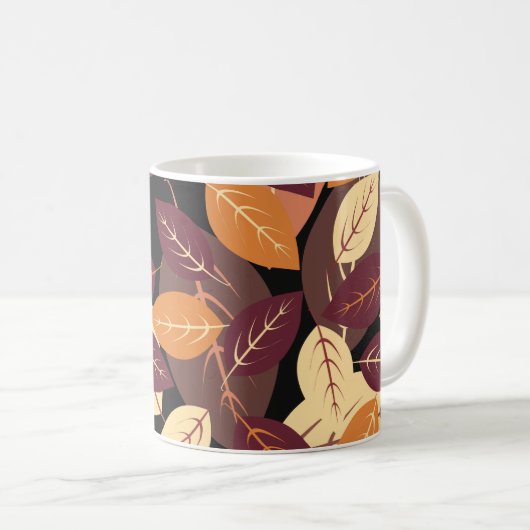 Einfaches Herbstlassen dunkel Kaffeetasse (VorderseiteRechts)