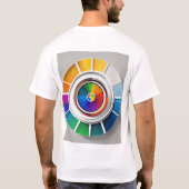 Einfaches herkömmliches Farbrad auf schwarzem Hint T-Shirt (Rückseite)