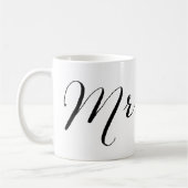 Einfaches Herr Script Stylisches modernes Hochzeit Kaffeetasse (Links)