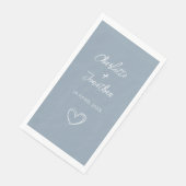 Einfaches Herz Custom Dusty Blue Wedding Paper Gas Serviette (Ecke)