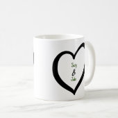 Einfaches Herz der Valentine Monogram Kaffeetasse (VorderseiteRechts)