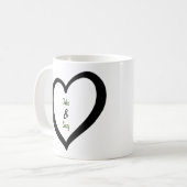 Einfaches Herz der Valentine Monogram Kaffeetasse (Vorderseite Links)
