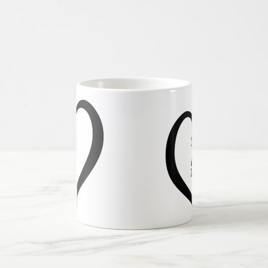 Einfaches Herz der Valentine Monogram Kaffeetasse (Mittel)