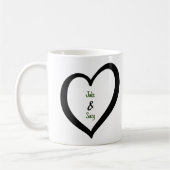 Einfaches Herz der Valentine Monogram Kaffeetasse (Links)