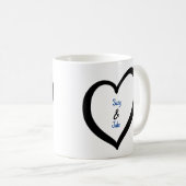 Einfaches Herz der Valentine Monogram Kaffeetasse (VorderseiteRechts)