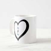 Einfaches Herz der Valentine Monogram Kaffeetasse (Vorderseite Links)