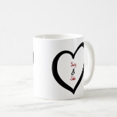 Einfaches Herz der Valentine Monogram Kaffeetasse (VorderseiteRechts)