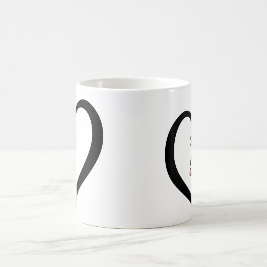 Einfaches Herz der Valentine Monogram Kaffeetasse (Mittel)