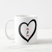 Einfaches Herz der Valentine Monogram Kaffeetasse (Links)