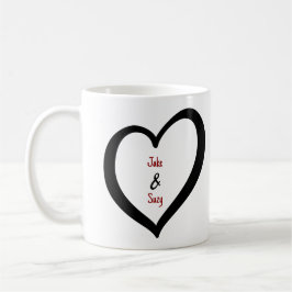 Einfaches Herz der Valentine Monogram Kaffeetasse