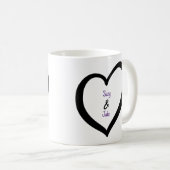 Einfaches Herz der Valentine Monogram Kaffeetasse (VorderseiteRechts)