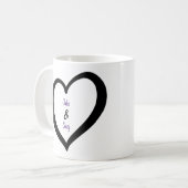 Einfaches Herz der Valentine Monogram Kaffeetasse (Vorderseite Links)