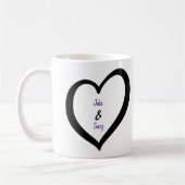 Einfaches Herz der Valentine Monogram Kaffeetasse (Links)