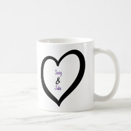 Einfaches Herz der Valentine Monogram Kaffeetasse