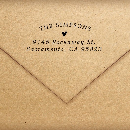 Einfaches Herz Elegante Rücksendeadresse Gummistempel