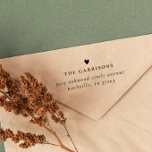 Einfaches Herz | Familienname und Rücksendeadresse Permastempel