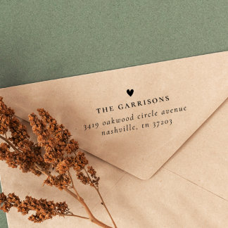 Einfaches Herz | Familienname und Rücksendeadresse Permastempel