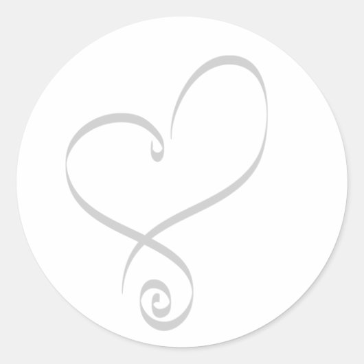 Einfaches Herz für Umschläge Runder Aufkleber (Vorderseite)