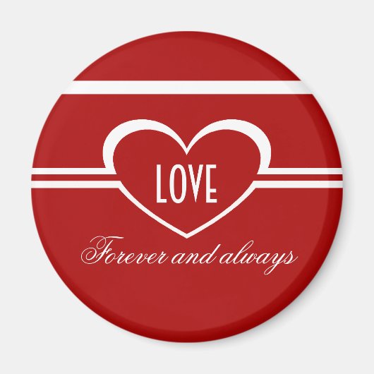 Einfaches Herz Magnet, tiefrot Magnet (Vorne)