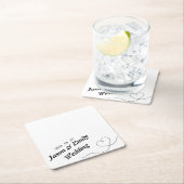 Einfaches Herz mit Namen Hochzeit Untersetzer (Vor Ort)