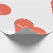 Einfaches Herz mit Text glücklich Muttertag Geschenkpapier (Ecke)