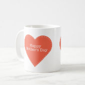 Einfaches Herz mit Text glücklich Muttertag Kaffeetasse (Vorderseite Links)