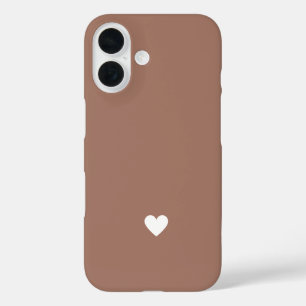 Einfaches Herz Mocca Braun Moderne Liebe Schick iPhone 16 Hülle