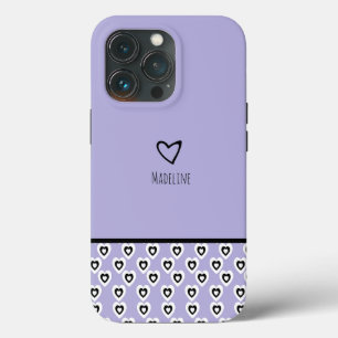 Einfaches Herz Muster Lila Name  Case-Mate iPhone Hülle