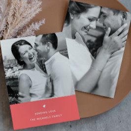 Einfaches Herz Orange Valentine Gruß Feiertagskarte