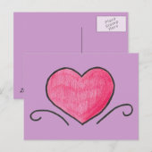 Einfaches Herz Postkarte (Vorne/Hinten)