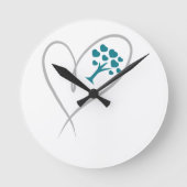 Einfaches Herz Runde Wanduhr (Vorderseite)