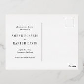 Einfaches Herz Save the Date Real Gold Folie Einladungspostkarte (Rückseite)