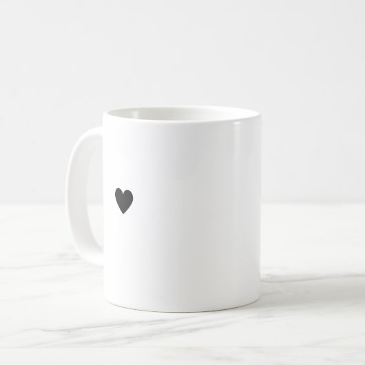 Einfaches Herz Schwarz-weiß Moderne Minimalistisch Kaffeetasse (Vorderseite Links)