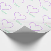 Einfaches Herz und Liebe Geschenkpapier (Ecke)