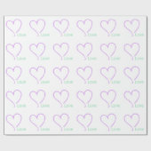 Einfaches Herz und Liebe Geschenkpapier (Flach)