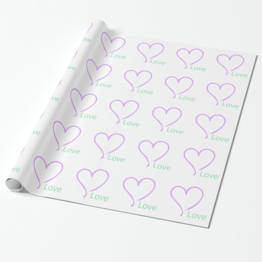 Einfaches Herz und Liebe Geschenkpapier (Ungerollt)