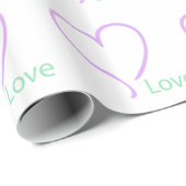 Einfaches Herz und Liebe Geschenkpapier (Rolleneckpunkt)