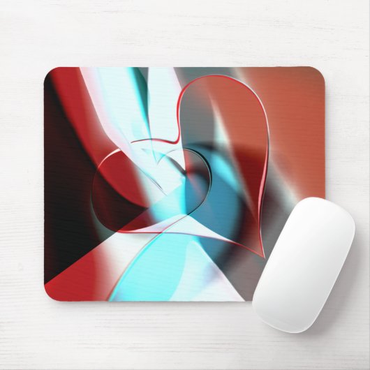 Einfaches Herzdesign, kristalline Tonmischung in K Mousepad (Mit Mouse)